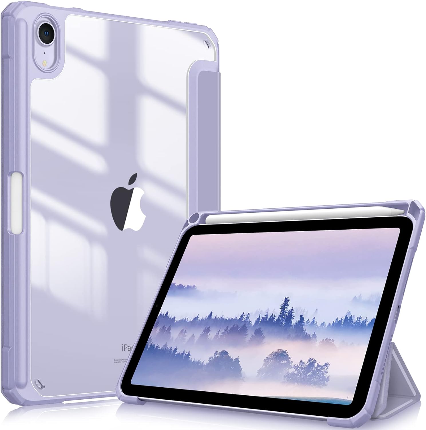 iPad Mini 6 Case Transparent & Lavender Purple Case RRP 11.99 CLEARANCE XL 8.99