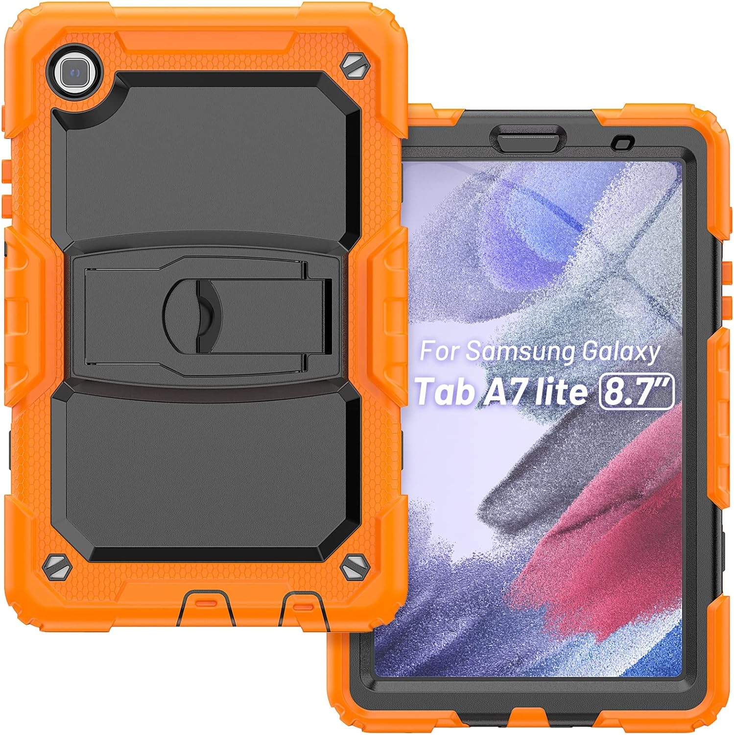 Samsung Galaxy Tab A7 Lite T220 Black & Orange Case RRP 19.99 CLEARANCE XL 15.99