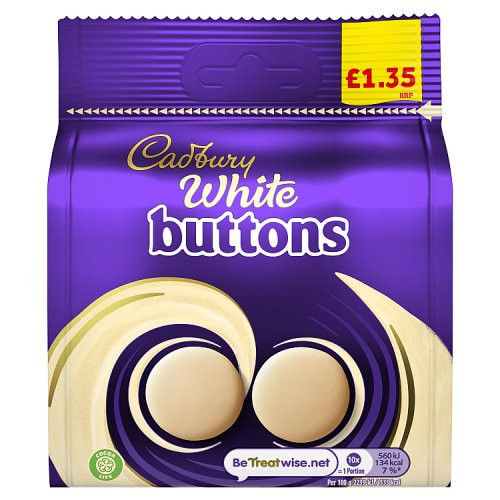 Cadbury White Buttons 85g RRP 1.50 CLEARANCE XL 99p