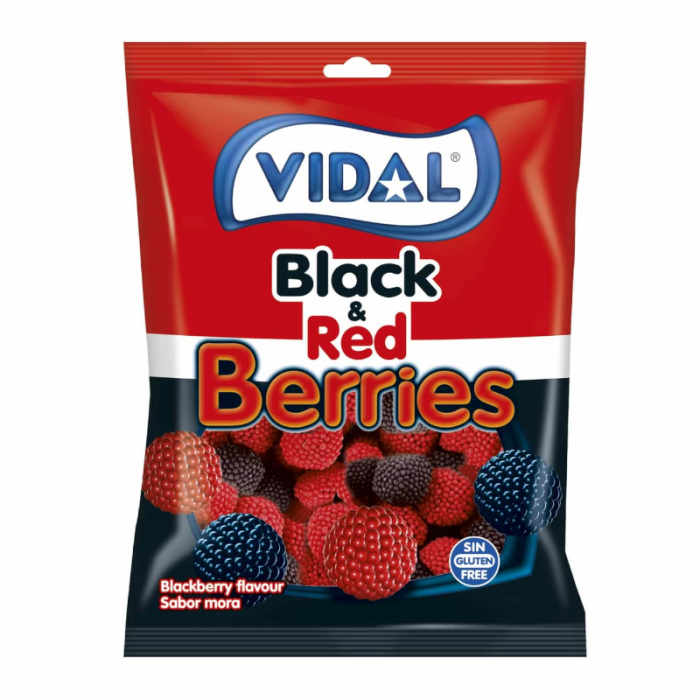 Vidal Red & Black Berries Sweets Blackberry Flavour 90g RRP 1 CLEARANCE XL 99p