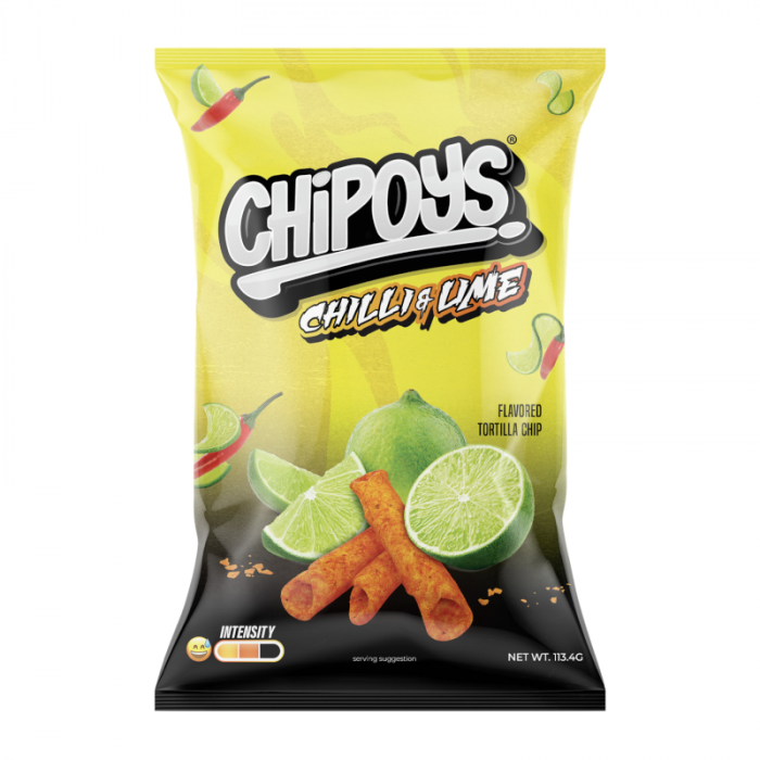 Chipoys Chilli & Lime Rolled Tortilla Corn Chips 113.4g RRP 1 CLEARANCE XL 59p or 2 for 1