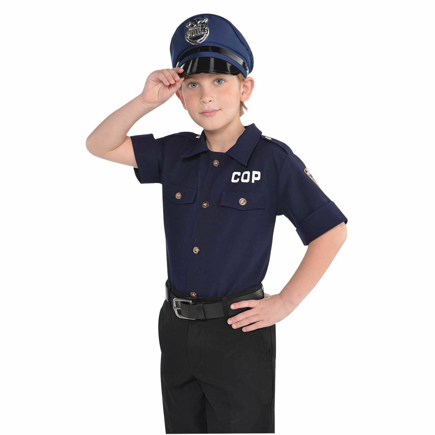 Amscan Children's Fancy Dress Police Shirt UK Size 8/10 Years RRP £  CLEARANCE XL £ Clearance Approved Food & Drink and more