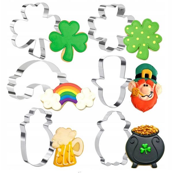 Deidentified Set of 6 St. Patrick's Day Cookie Cutters RRP 4.99 CLEARANCE XL 3.99