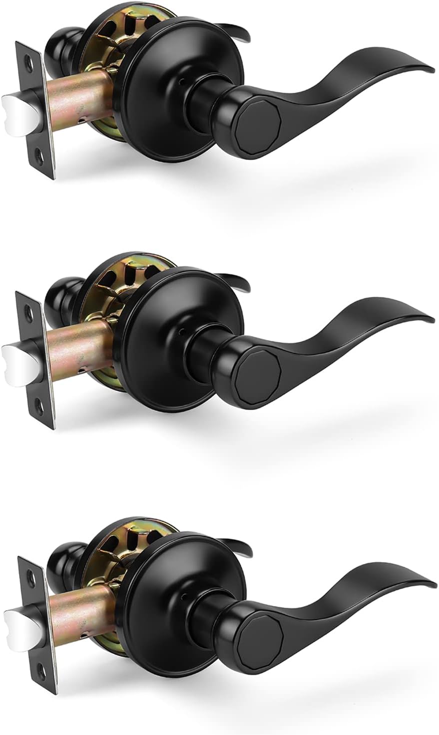 Probrico 3 Pack Handle Levers for Interior Doors Black Keyless Closet Door Knobs RRP 15.99 CLEARANCE XL 6.99