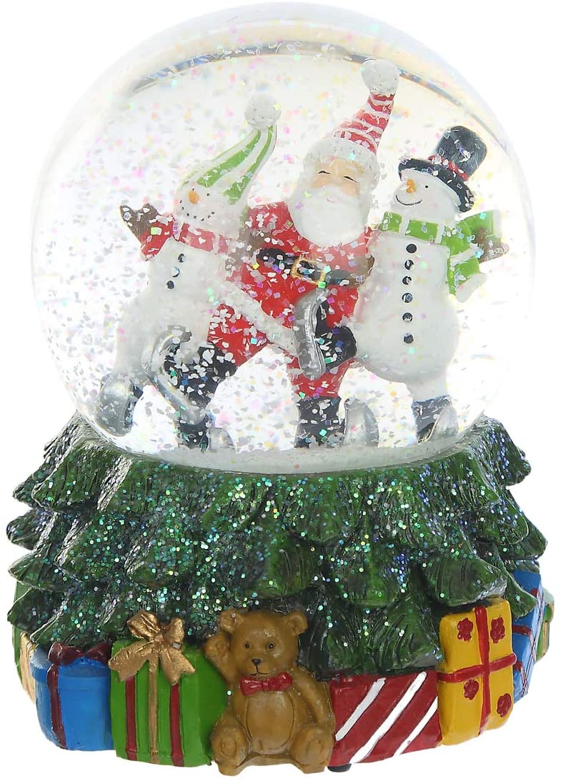 Dusvally Santa & Snowmen Wind Up Music Box Snow Globe RRP £23.99