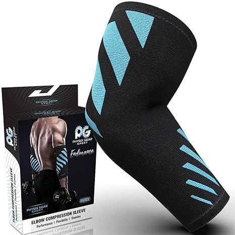 Physix Gear Sport Elbow Support Compression Sleeve Blue Size XL RRP 6.71 CLEARANCE XL 4.99