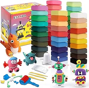 Esanda 50 Colour Air Dry Modeling Clay RRP 13.99 CLEARANCE XL 9.99