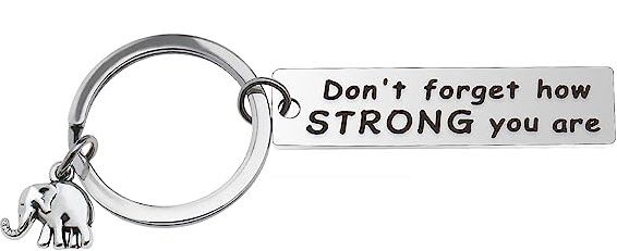 Deidentified Elephant Keyring Dont Forget How Strong You Are RRP 4.99 CLEARANCE XL 3.99