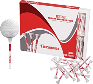 BENSIVE Golf Tees Bamboo 70mm Pack of 100 RRP 6.59 CLEARANCE XL 4.99