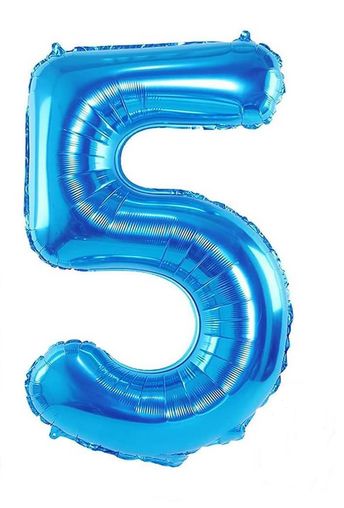 Aotlee Metallic Blue Number 5 Balloon With 50 Pcs Multicoloured 10 Inch Balloons RRP 3.99 CLEARANCE XL 99p