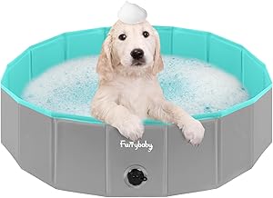 Furry Baby Foldable Dog Pool For Dogs Grey Size XL (160 x 30cm) RRP 33.99 CLEARANCE XL 19.99