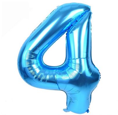 Aotlee Metallic Blue Number 4 Balloon With 50 Pcs Multicoloured 10 Inch Balloons RRP 3.99 CLEARANCE XL 99p