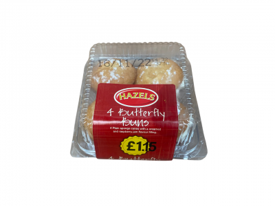 NEW PRICE Hazels 4x Butterfly Buns With Lemon RRP 1.00 CLEARANCE XL 39p or 3 for 99p