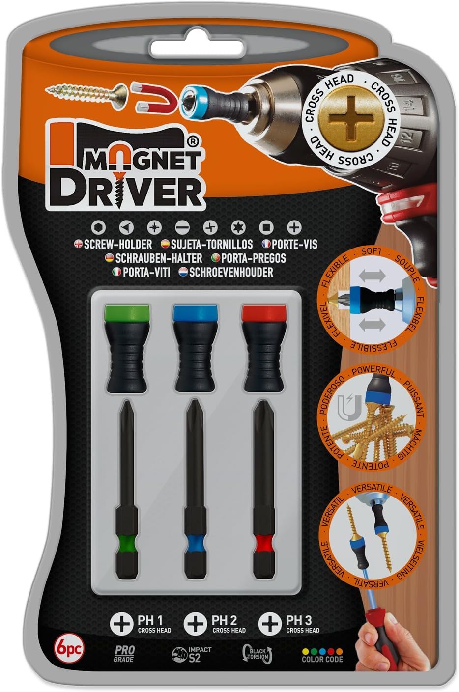 Magnet Driver Screw-Holder 6 Piece Set RRP 14.99 CLEARANCE XL 4.99